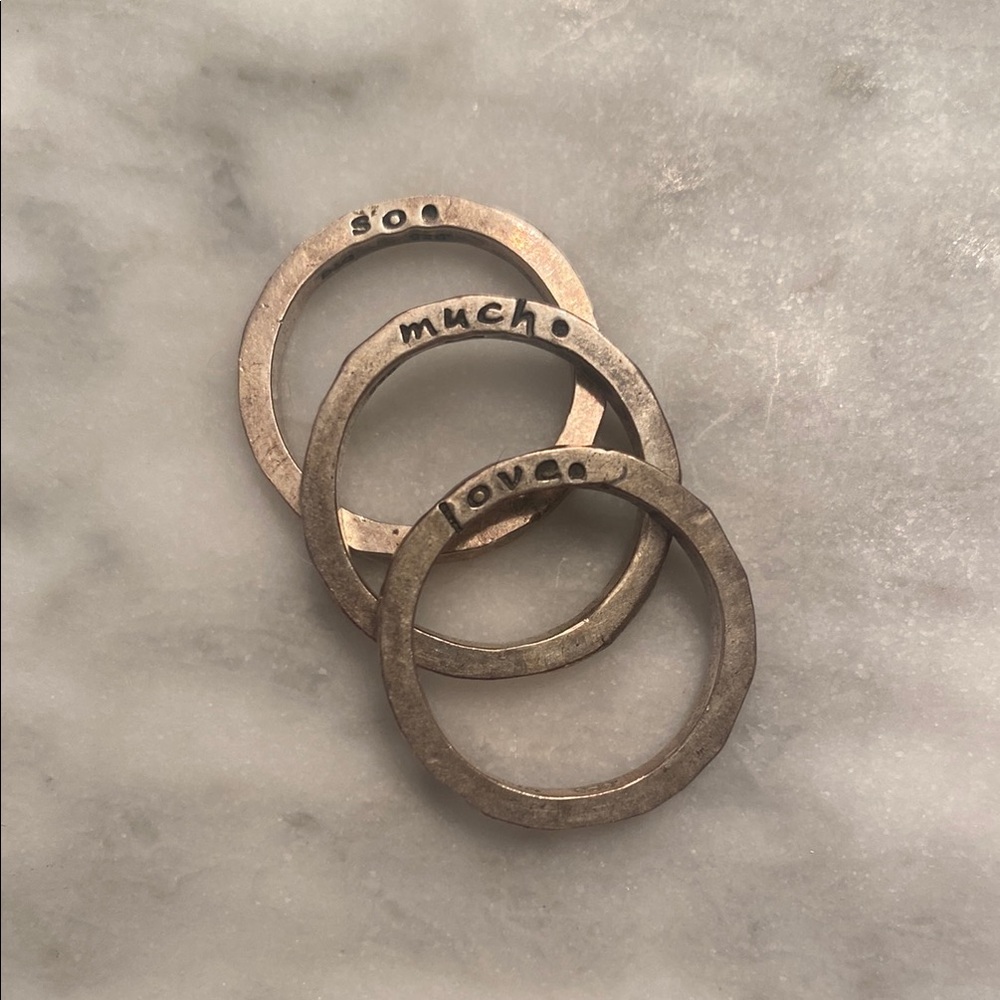 Sterling silver “So Much Love” ring trio